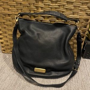 Marc by Marc Jacobs Large Pebble Black Leather Hobo Shoulder Crossbody Bag
